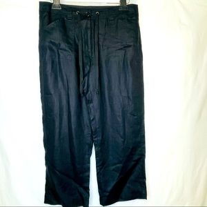 Jones New York Sport Vintage Linen High Rise Black Pants Size:10